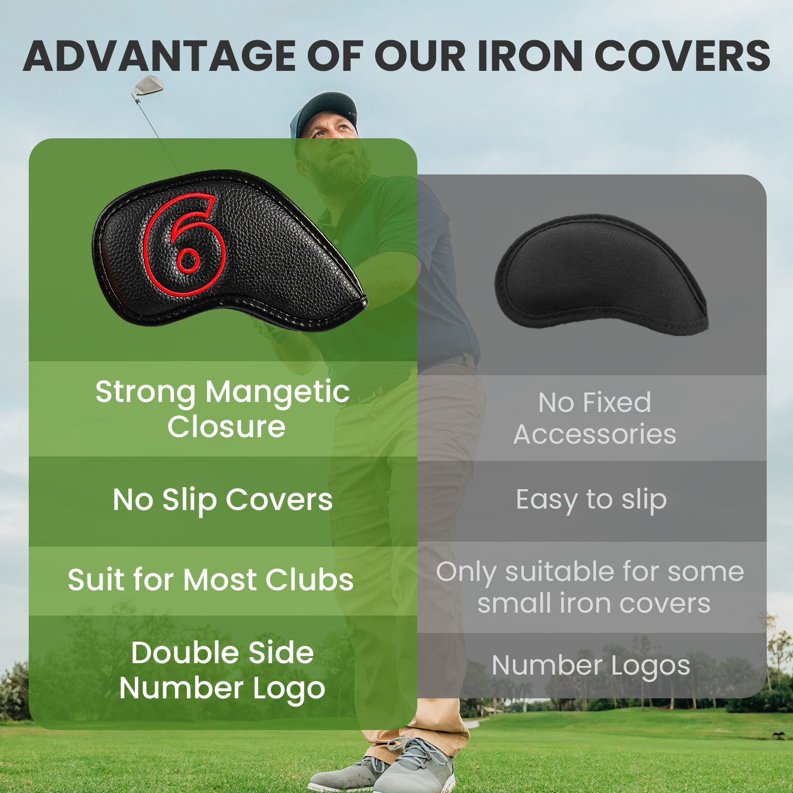 Golf Iron Covers Set Strong Ma - Golf Club Iron Set ulasan dan harga