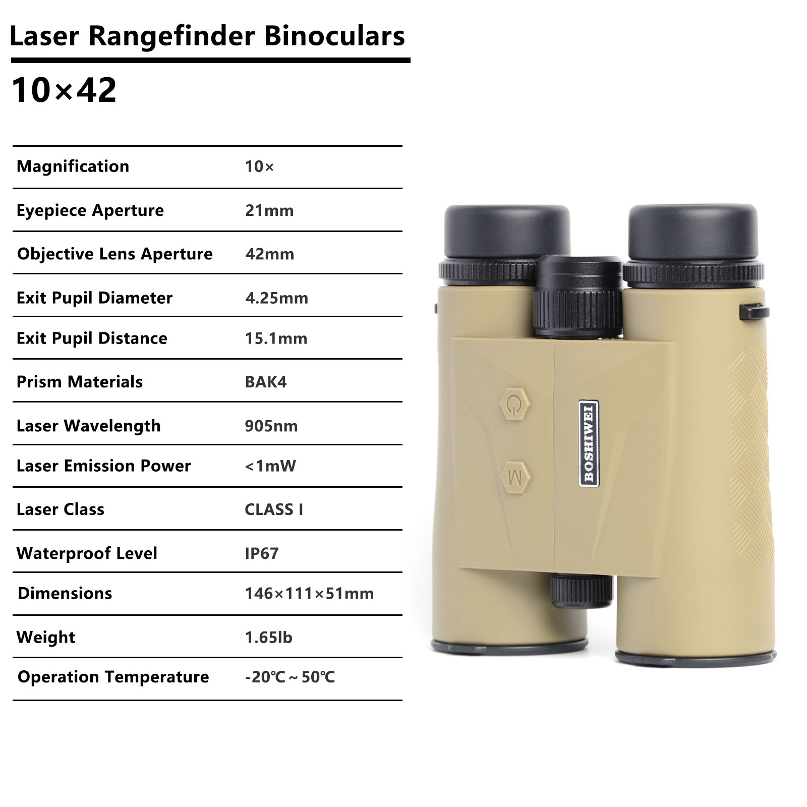 BOSHIWEI 10x42 Laser Rangefind - Rangefinder Laser Golf ulasan dan harga