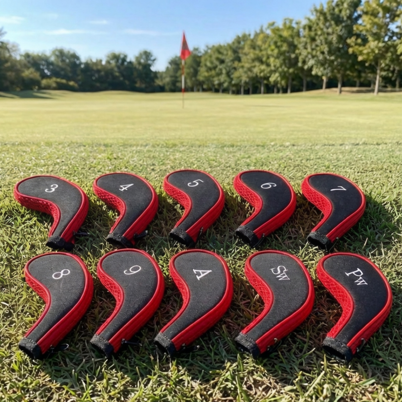 10 Pieces Iron Head Cover Shie - Golf Club Iron Set ulasan dan harga